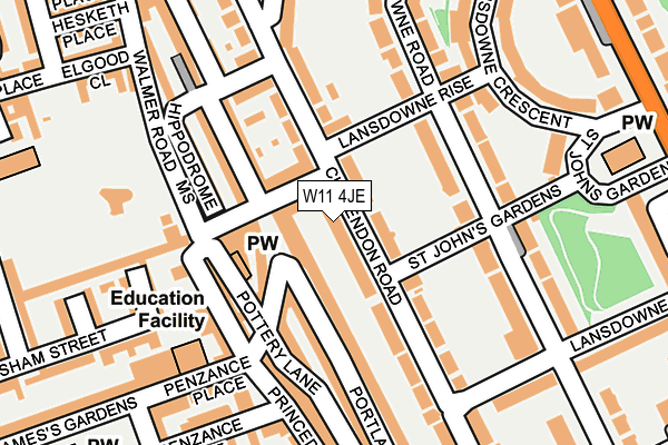 W11 4JE map - OS OpenMap – Local (Ordnance Survey)