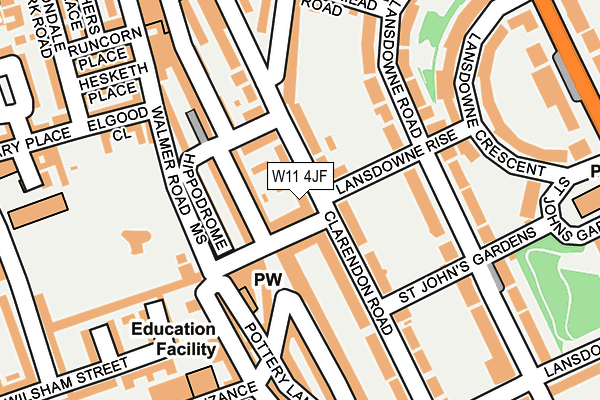 W11 4JF map - OS OpenMap – Local (Ordnance Survey)