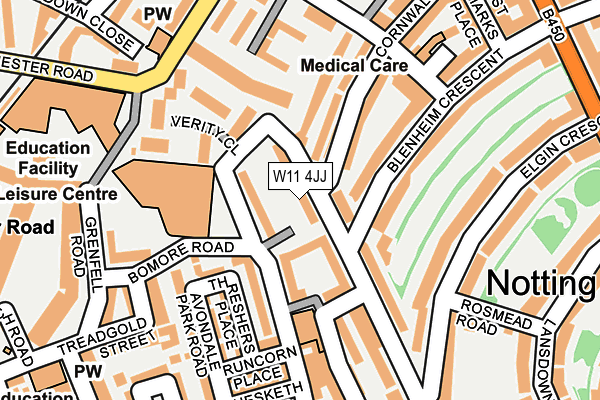 W11 4JJ map - OS OpenMap – Local (Ordnance Survey)