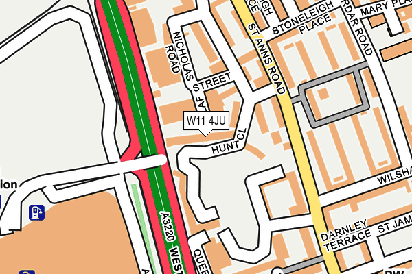 W11 4JU map - OS OpenMap – Local (Ordnance Survey)