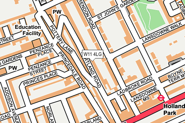 W11 4LG map - OS OpenMap – Local (Ordnance Survey)