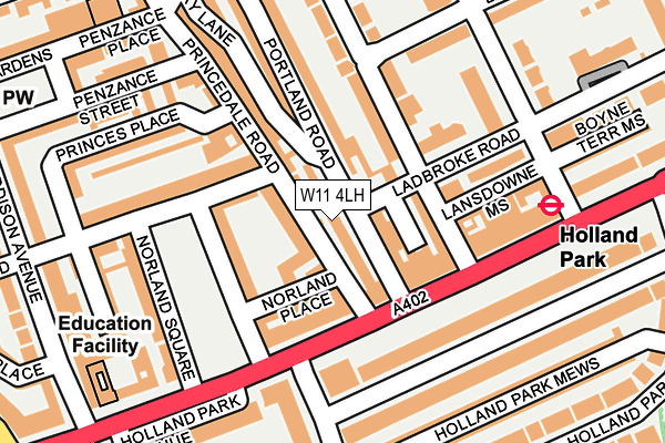 W11 4LH map - OS OpenMap – Local (Ordnance Survey)