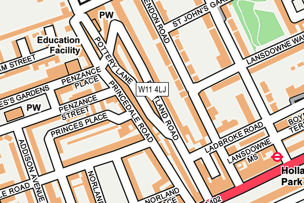 W11 4LJ map - OS OpenMap – Local (Ordnance Survey)