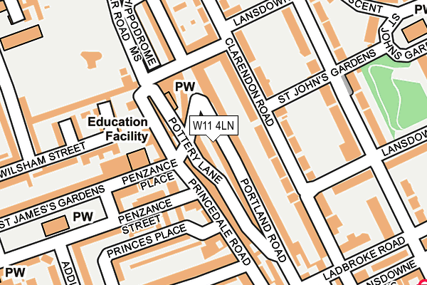 W11 4LN map - OS OpenMap – Local (Ordnance Survey)