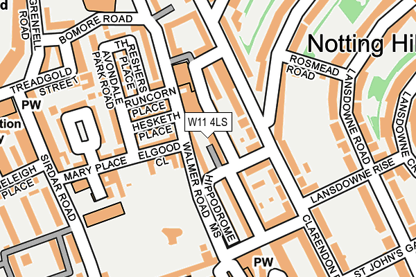 W11 4LS map - OS OpenMap – Local (Ordnance Survey)