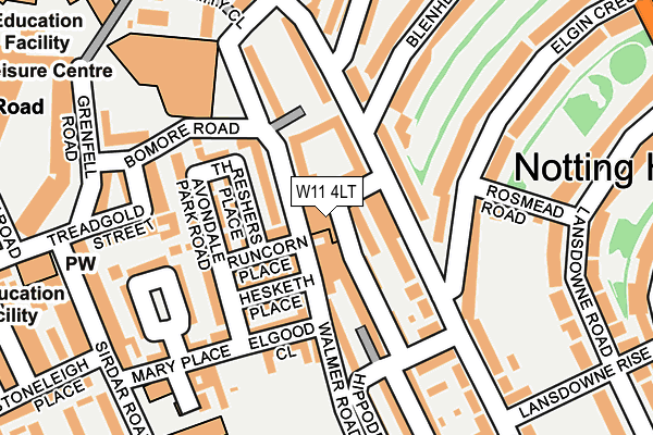 W11 4LT map - OS OpenMap – Local (Ordnance Survey)
