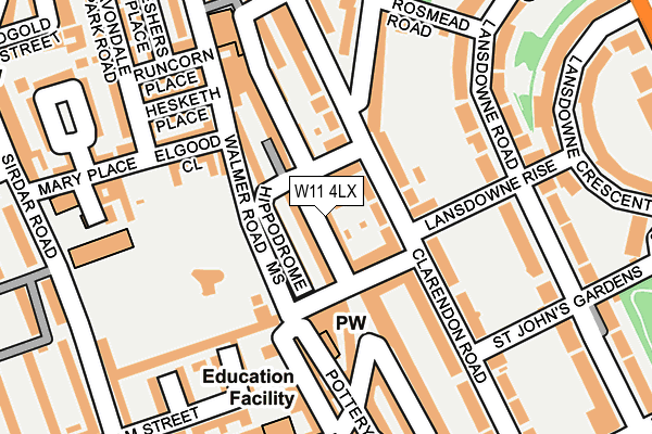 W11 4LX map - OS OpenMap – Local (Ordnance Survey)