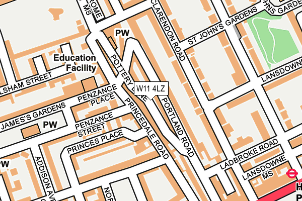 W11 4LZ map - OS OpenMap – Local (Ordnance Survey)