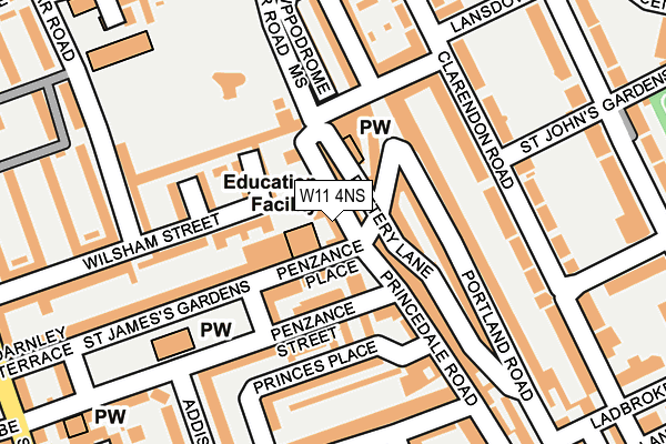 W11 4NS map - OS OpenMap – Local (Ordnance Survey)