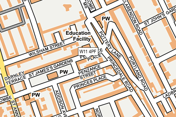 W11 4PF map - OS OpenMap – Local (Ordnance Survey)