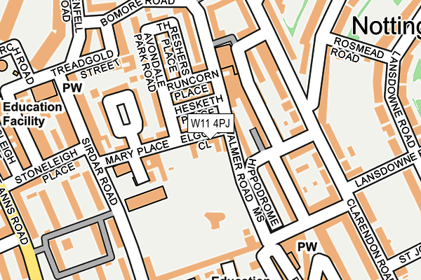 W11 4PJ map - OS OpenMap – Local (Ordnance Survey)