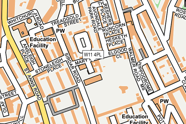 W11 4PL map - OS OpenMap – Local (Ordnance Survey)