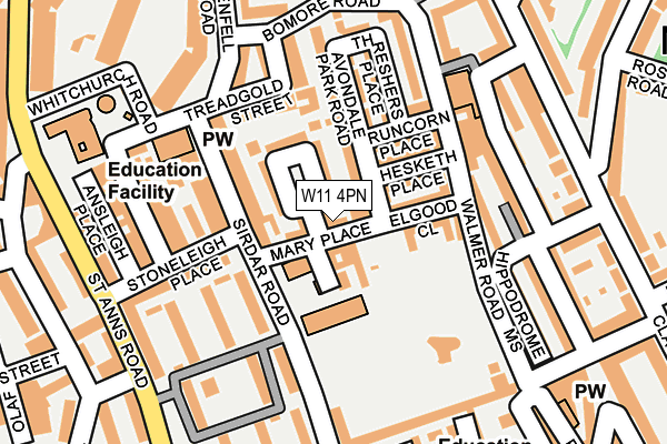 W11 4PN map - OS OpenMap – Local (Ordnance Survey)