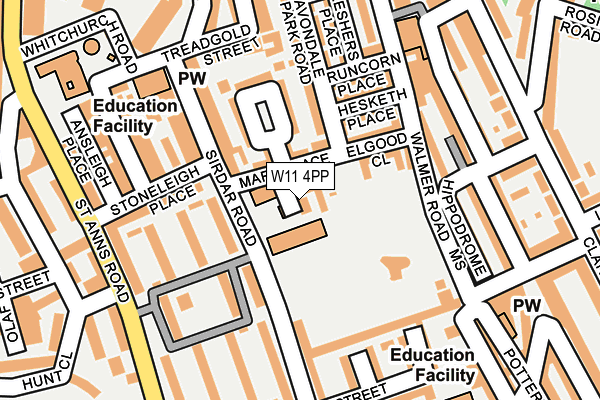 W11 4PP map - OS OpenMap – Local (Ordnance Survey)