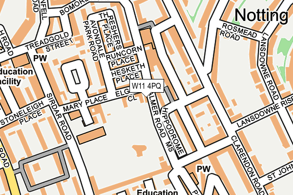 W11 4PQ map - OS OpenMap – Local (Ordnance Survey)