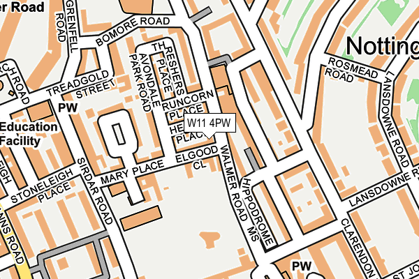 W11 4PW map - OS OpenMap – Local (Ordnance Survey)
