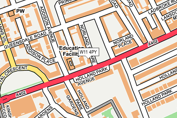 W11 4PY map - OS OpenMap – Local (Ordnance Survey)