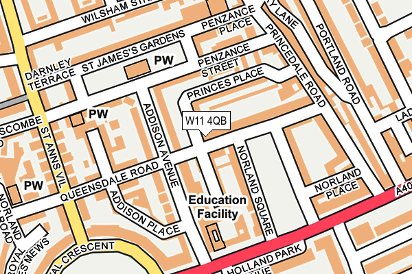 W11 4QB map - OS OpenMap – Local (Ordnance Survey)