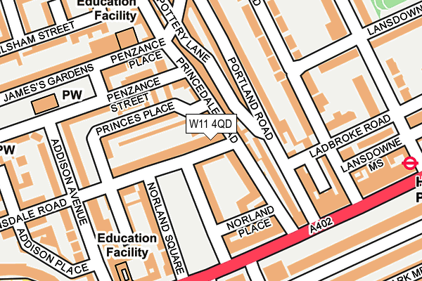 W11 4QD map - OS OpenMap – Local (Ordnance Survey)