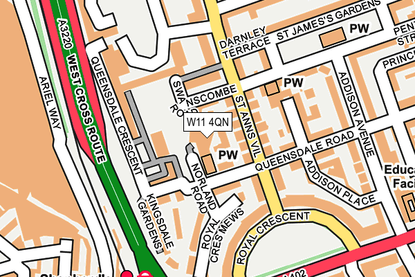 W11 4QN map - OS OpenMap – Local (Ordnance Survey)
