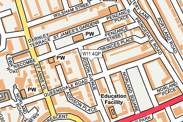 W11 4QP map - OS OpenMap – Local (Ordnance Survey)