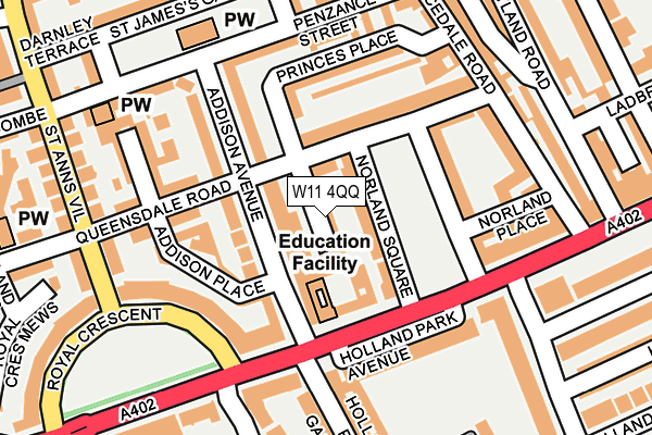 W11 4QQ map - OS OpenMap – Local (Ordnance Survey)