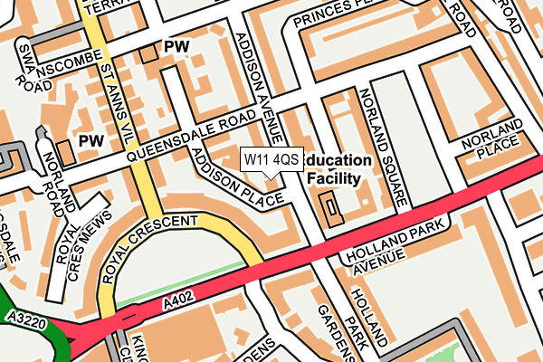 W11 4QS map - OS OpenMap – Local (Ordnance Survey)