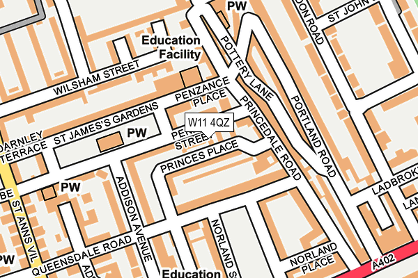 W11 4QZ map - OS OpenMap – Local (Ordnance Survey)