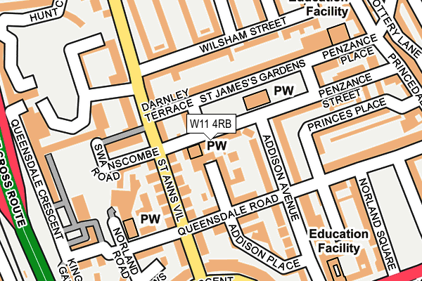 W11 4RB map - OS OpenMap – Local (Ordnance Survey)