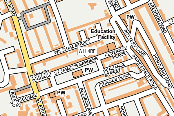 W11 4RF map - OS OpenMap – Local (Ordnance Survey)