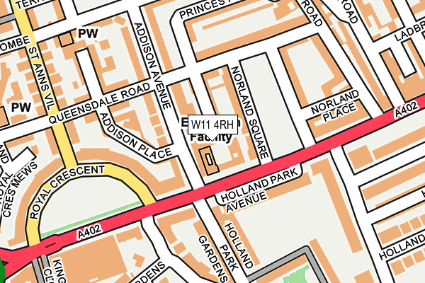 W11 4RH map - OS OpenMap – Local (Ordnance Survey)