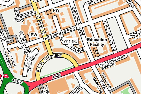 W11 4RJ map - OS OpenMap – Local (Ordnance Survey)