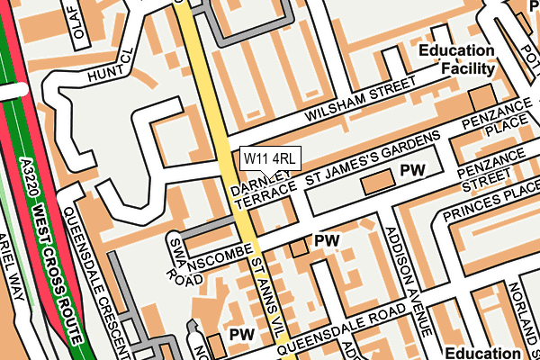W11 4RL map - OS OpenMap – Local (Ordnance Survey)