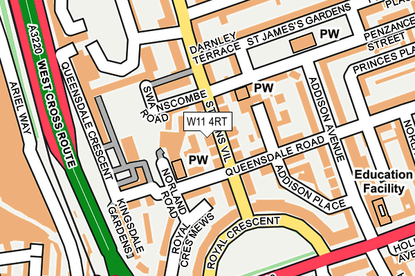 W11 4RT map - OS OpenMap – Local (Ordnance Survey)