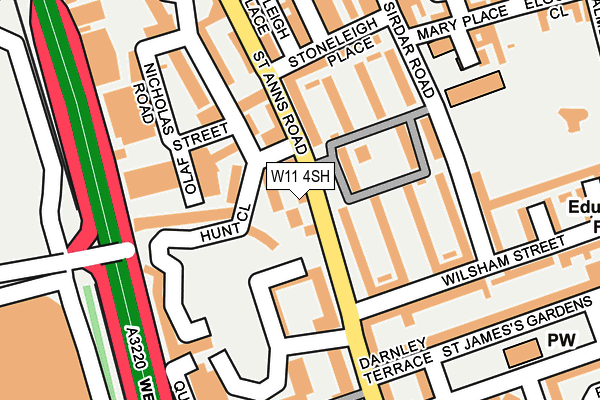 W11 4SH map - OS OpenMap – Local (Ordnance Survey)