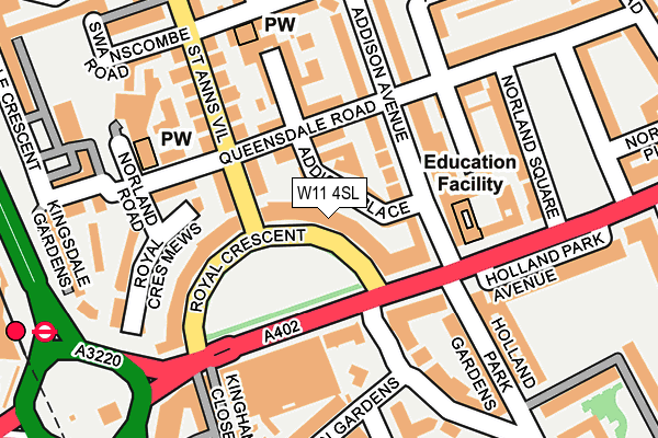 W11 4SL map - OS OpenMap – Local (Ordnance Survey)