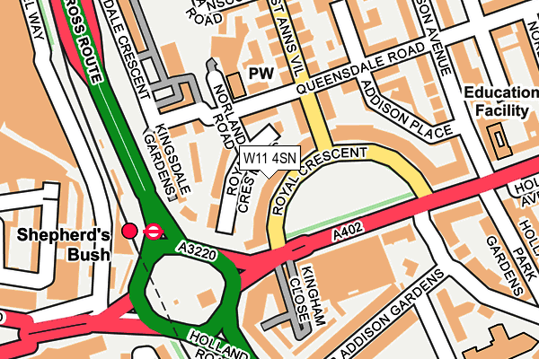 W11 4SN map - OS OpenMap – Local (Ordnance Survey)