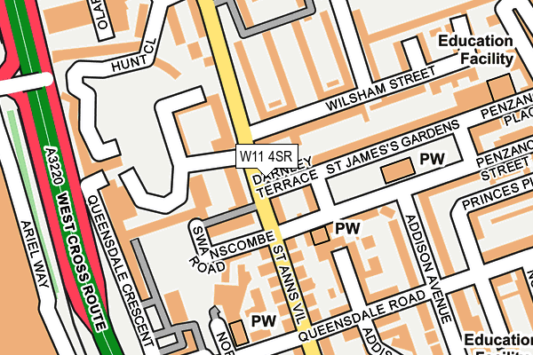 W11 4SR map - OS OpenMap – Local (Ordnance Survey)