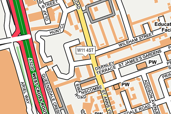 W11 4ST map - OS OpenMap – Local (Ordnance Survey)