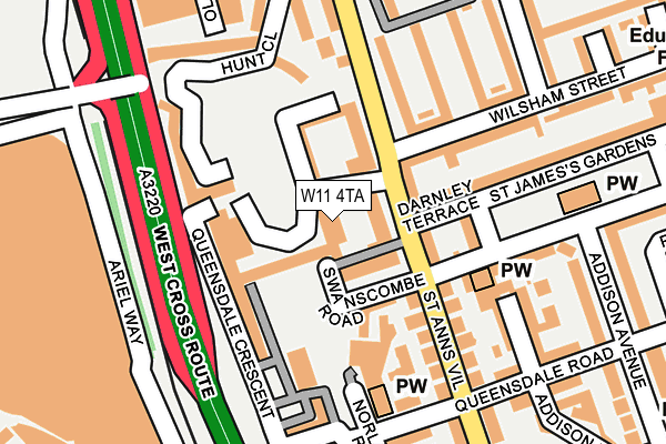 W11 4TA map - OS OpenMap – Local (Ordnance Survey)