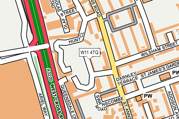 W11 4TQ map - OS OpenMap – Local (Ordnance Survey)
