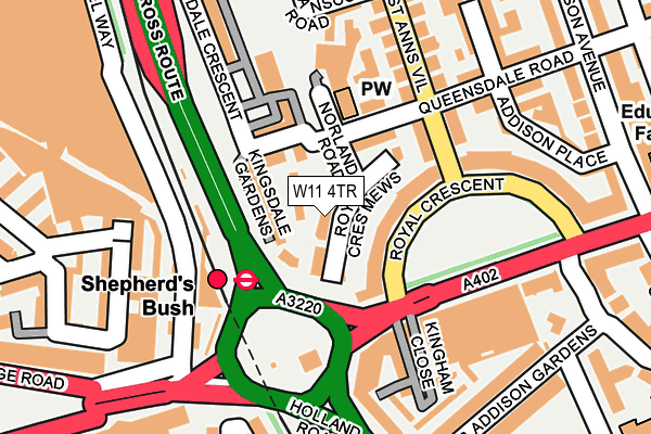 W11 4TR map - OS OpenMap – Local (Ordnance Survey)