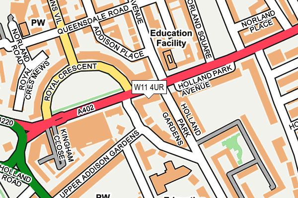 W11 4UR map - OS OpenMap – Local (Ordnance Survey)