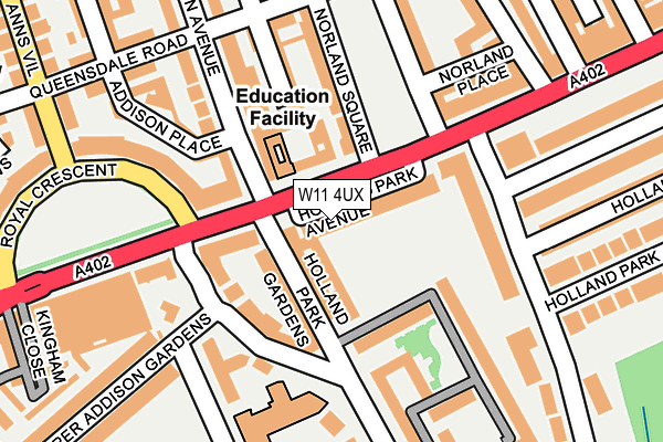 W11 4UX map - OS OpenMap – Local (Ordnance Survey)