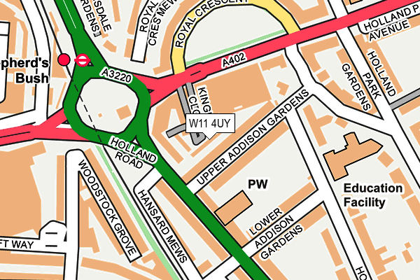 W11 4UY map - OS OpenMap – Local (Ordnance Survey)