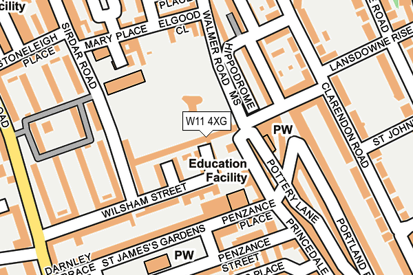 W11 4XG map - OS OpenMap – Local (Ordnance Survey)