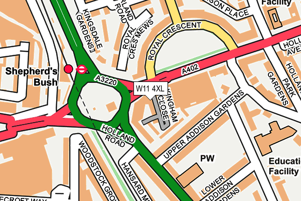 W11 4XL map - OS OpenMap – Local (Ordnance Survey)