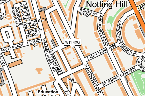 W11 4XQ map - OS OpenMap – Local (Ordnance Survey)