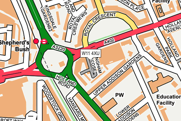 W11 4XU map - OS OpenMap – Local (Ordnance Survey)
