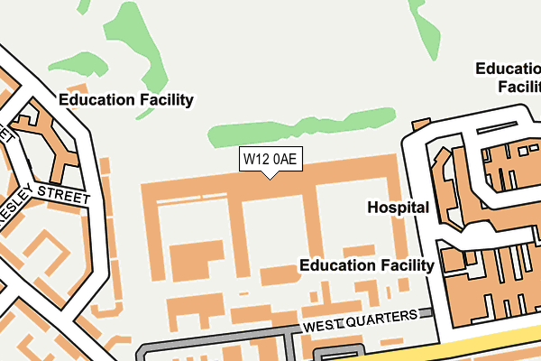 W12 0AE map - OS OpenMap – Local (Ordnance Survey)